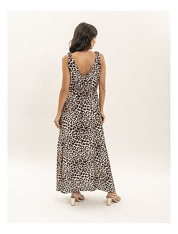 Vestido largo estampado leopardo ISSIMA