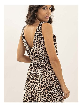 Vestido largo estampado leopardo ISSIMA