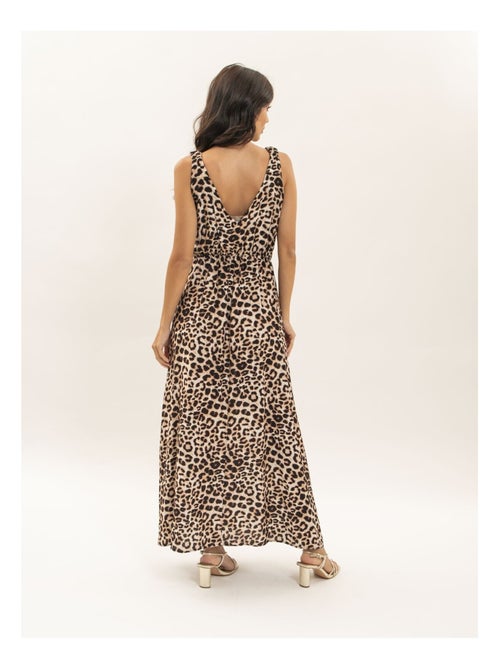 Vestido largo estampado leopardo ISSIMA - Kiabi Vestido largo estampado leopardo ISSIMA - Kiabi