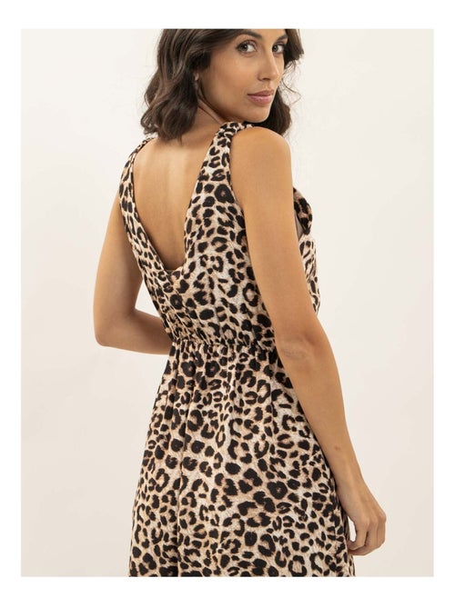 Vestido largo estampado leopardo ISSIMA - Kiabi Vestido largo estampado leopardo ISSIMA - Kiabi