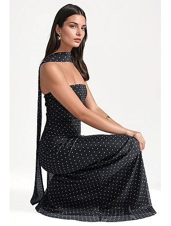 Vestido largo estampado sin tirantes hiccup