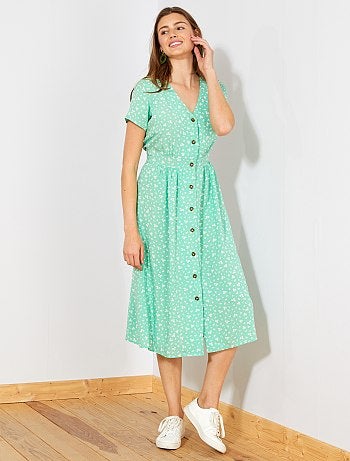 Vestido largo estampado - Kiabi