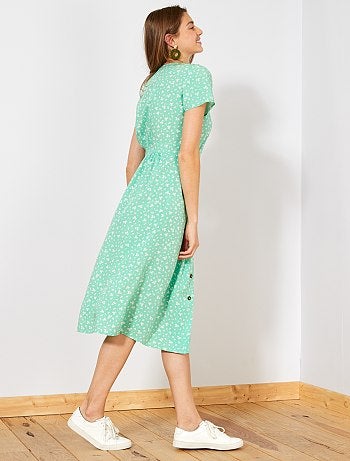 Vestido largo estampado - Kiabi