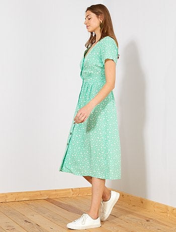 Vestido largo estampado - Kiabi