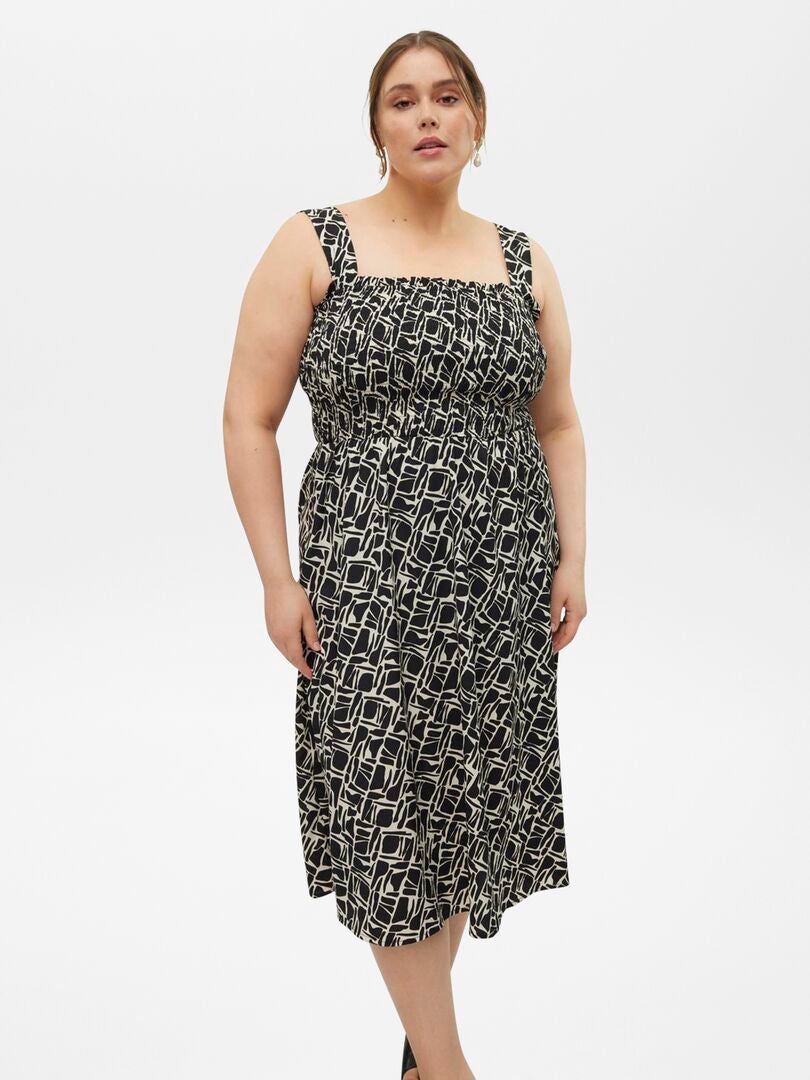 Vestido largo estampado 'Vero Moda Curve' NEGRO - Kiabi