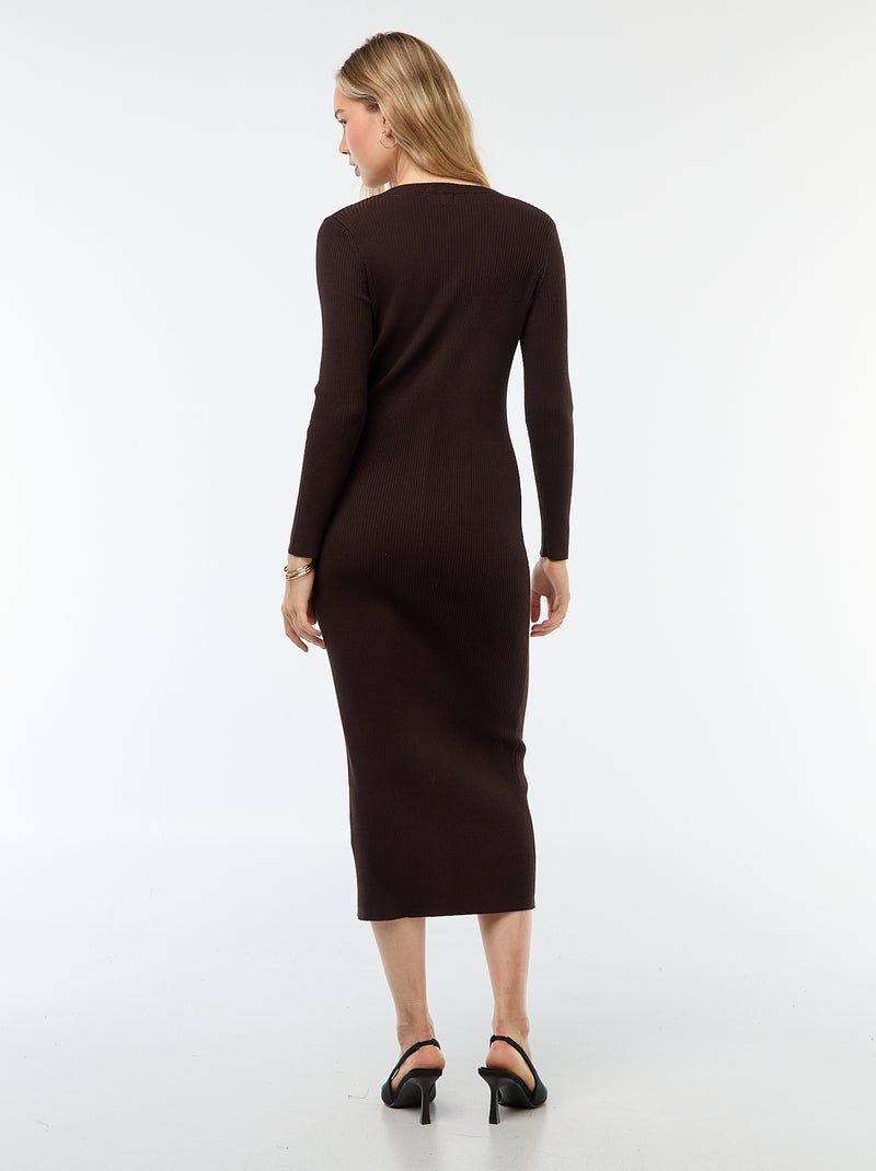 Vestido largo estilo chaleco Marron - Kiabi