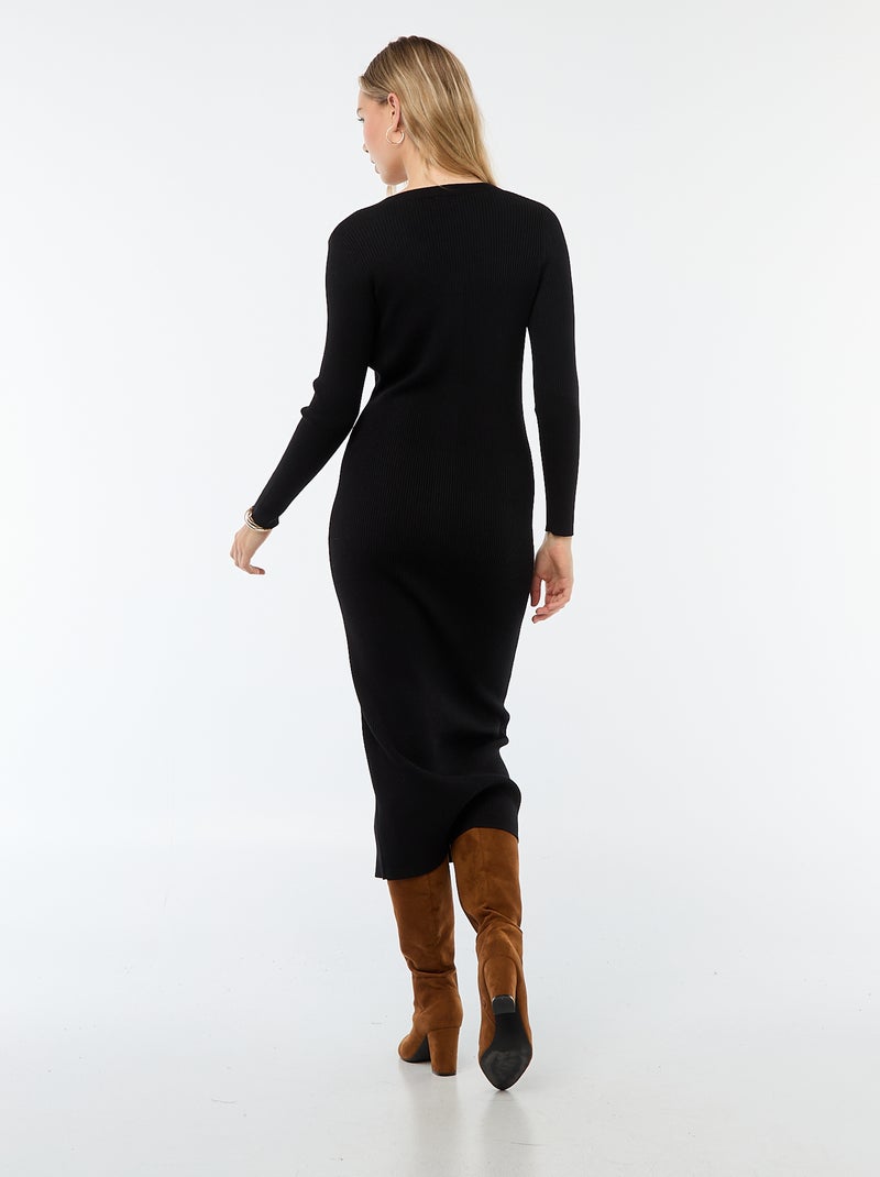 Vestido largo estilo chaleco Negro - Kiabi