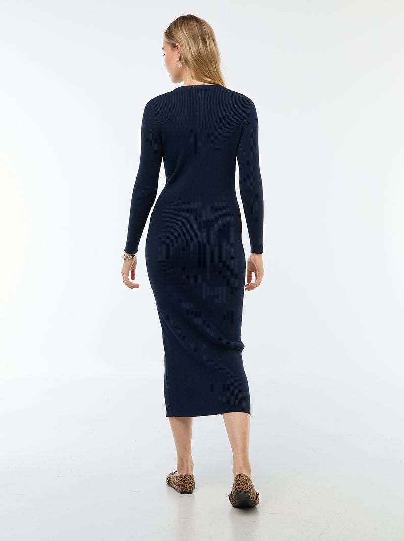 Vestido largo estilo chaleco Negro - Kiabi