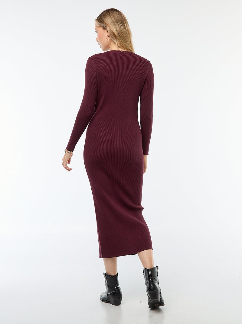 Vestido largo estilo chaleco Rojo - Kiabi