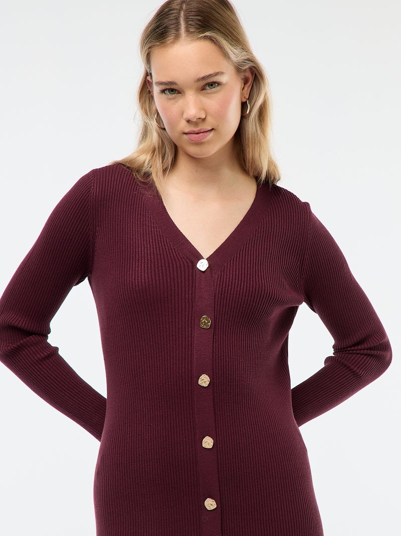 Vestido largo estilo chaleco Rojo - Kiabi