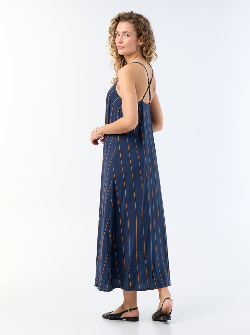 Vestido largo fluido Azul - Kiabi