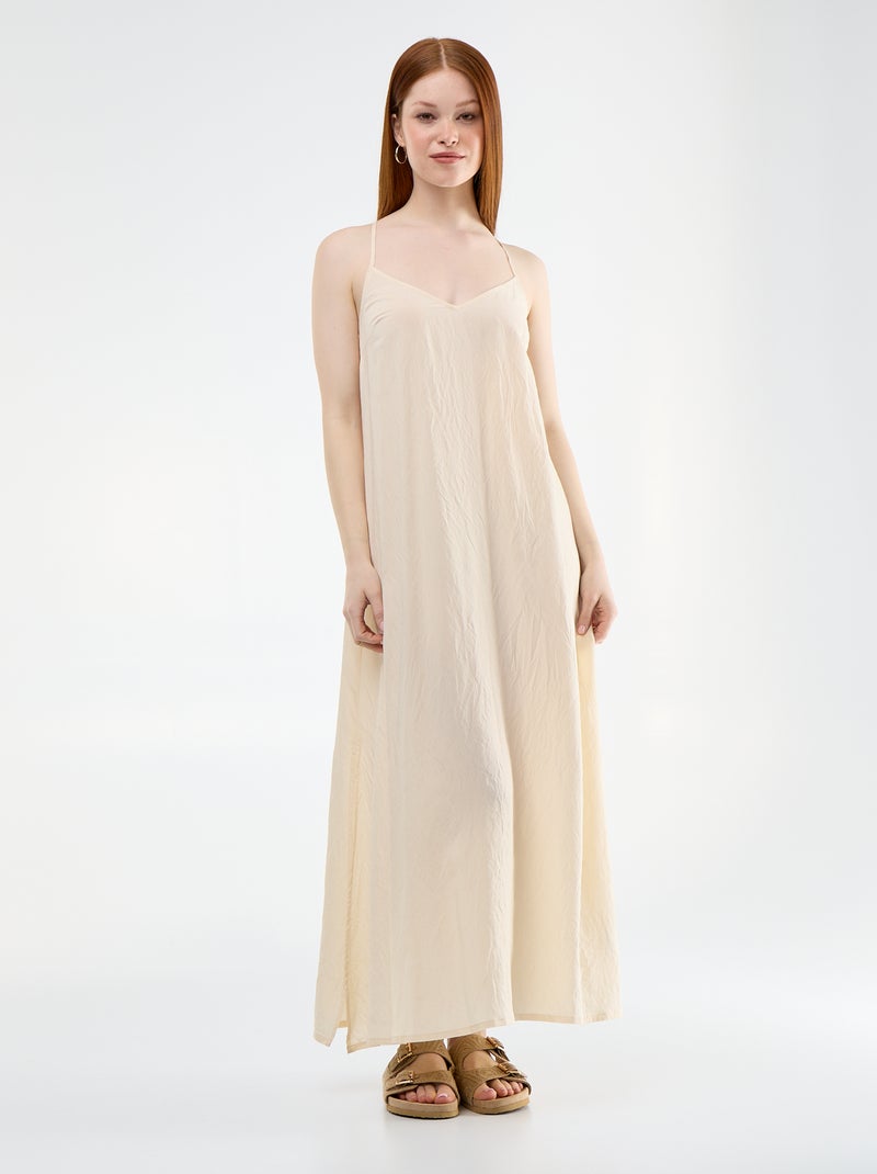 Vestido largo fluido Beige - Kiabi