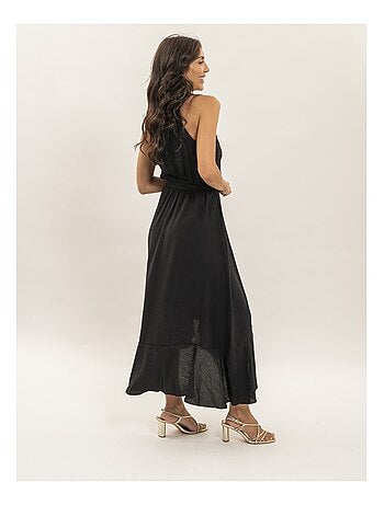 Vestido largo fluido con volantes INIVA