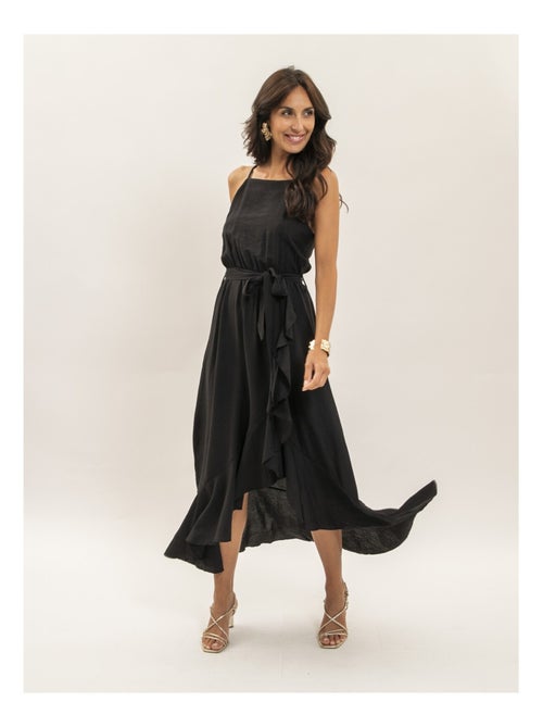 Vestido largo fluido con volantes INIVA - Kiabi