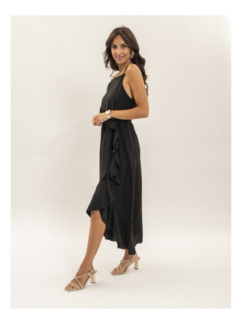 Vestido largo fluido con volantes INIVA - Kiabi