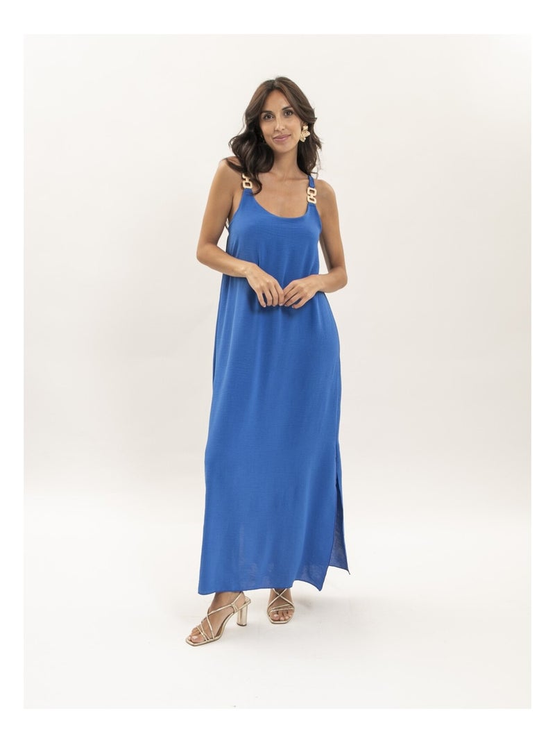 Vestido largo fluido IDOZANE Azul real - Kiabi