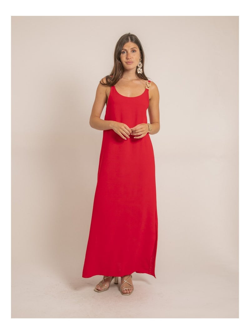 Vestido largo fluido IDOZANE Rojo - Kiabi