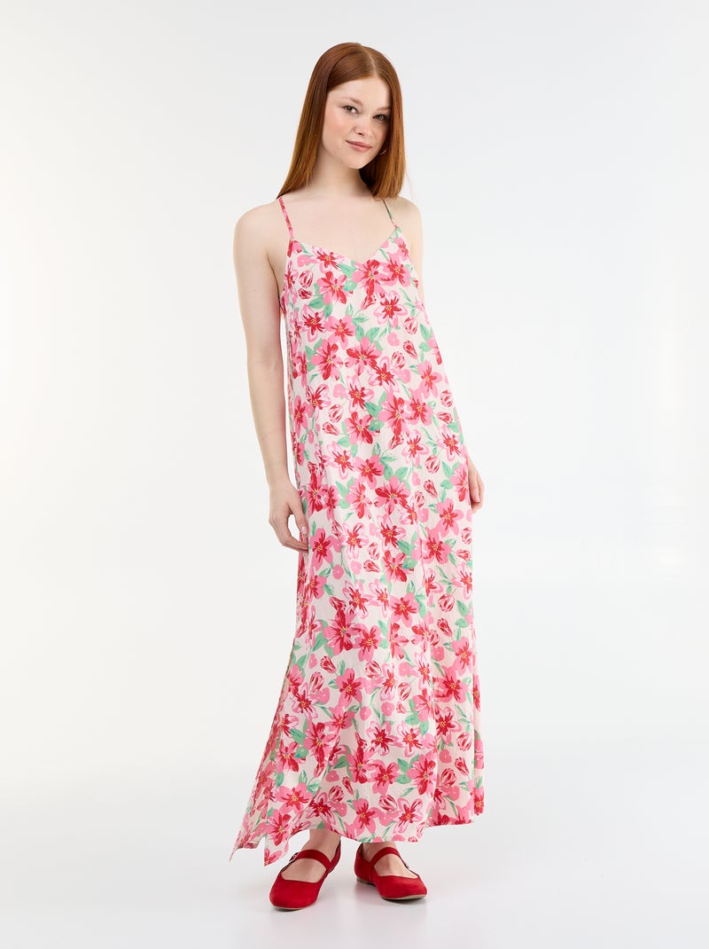 Vestido largo fluido Rosa - Kiabi