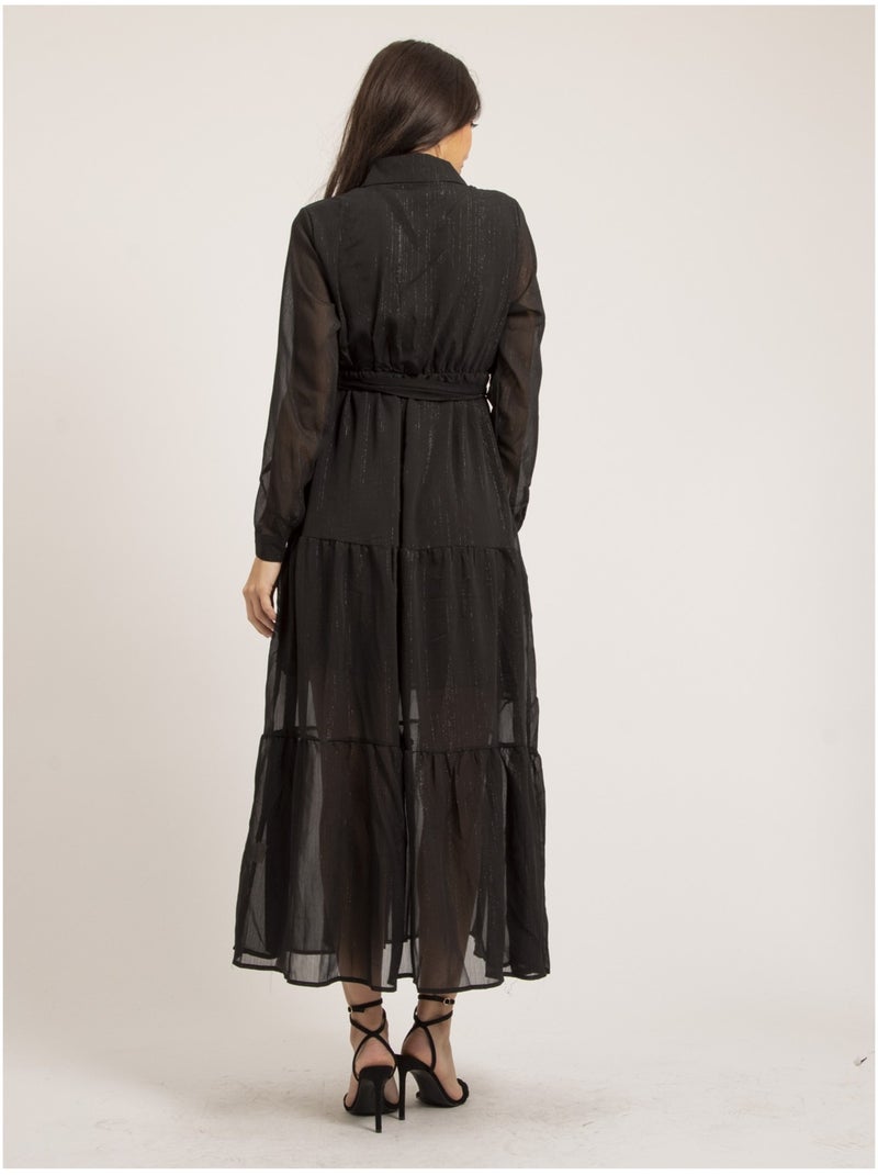 Vestido largo hilo lurex IZIDA Negro - Kiabi