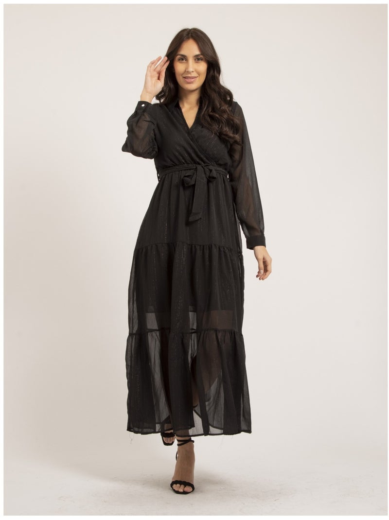 Vestido largo hilo lurex IZIDA Negro - Kiabi