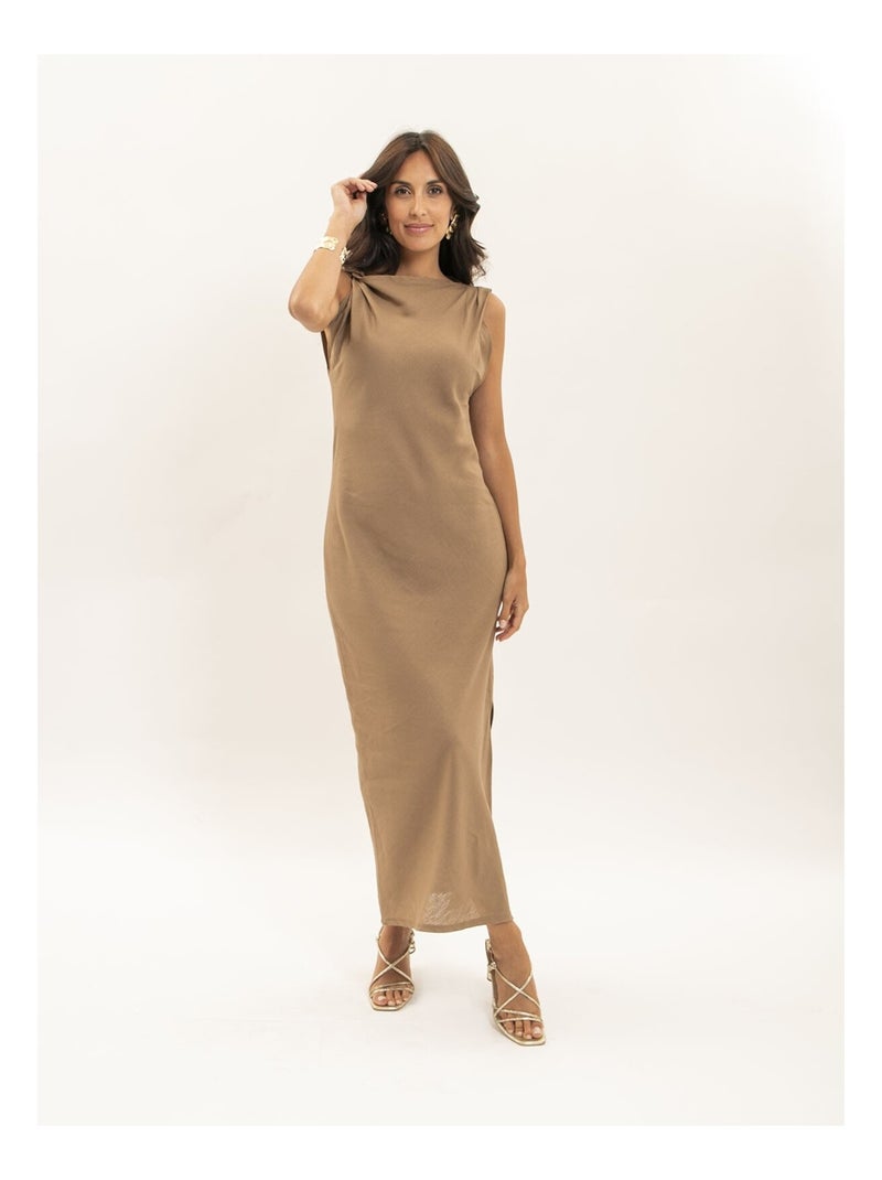 Vestido largo IDELIA Beige - Kiabi