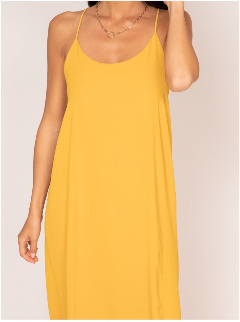 Vestido largo IGGY Mostaza - Kiabi