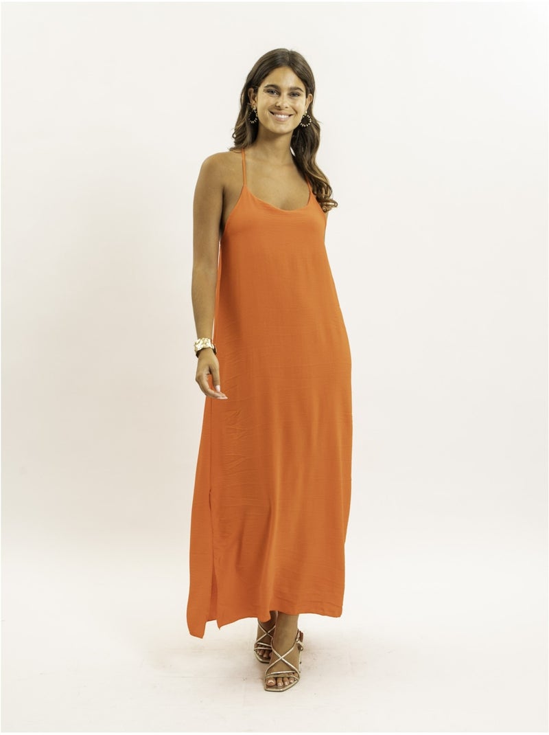 Vestido largo IGGY Naranja - Kiabi
