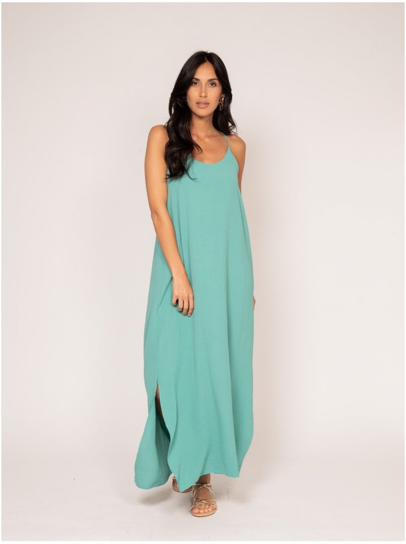 Vestido largo IGGY Verde agua - Kiabi