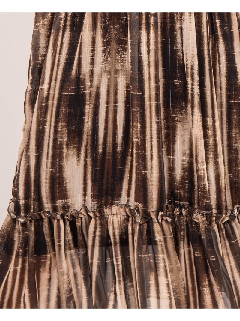 Vestido largo imprime IZAN Beige - Kiabi