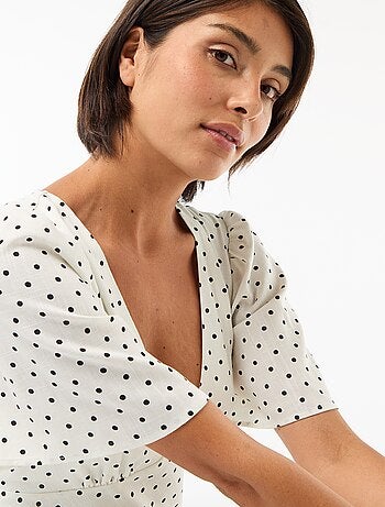 Vestido largo liso de manga corta