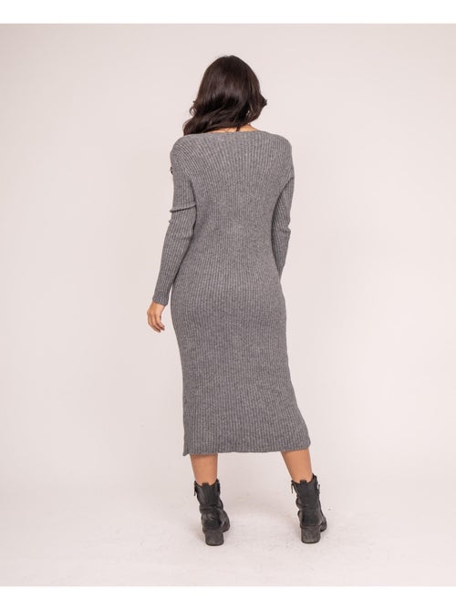 Vestido largo maille côtelée IVERNY - Kiabi