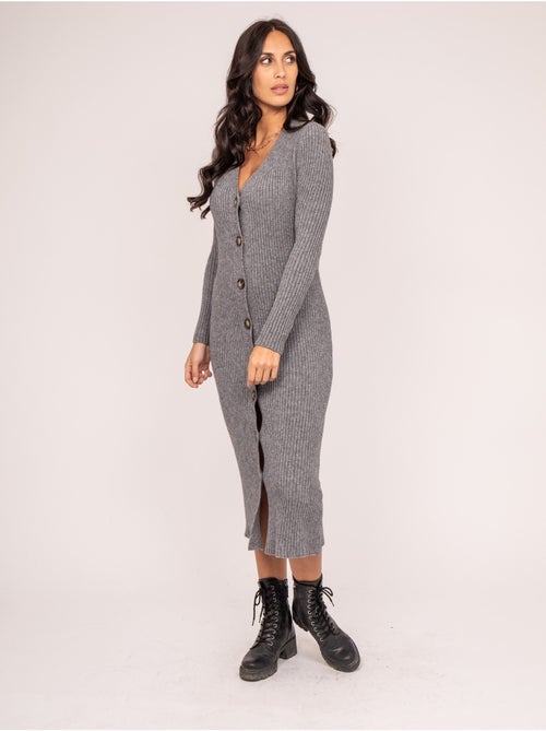 Vestido largo maille côtelée IVERNY - Kiabi