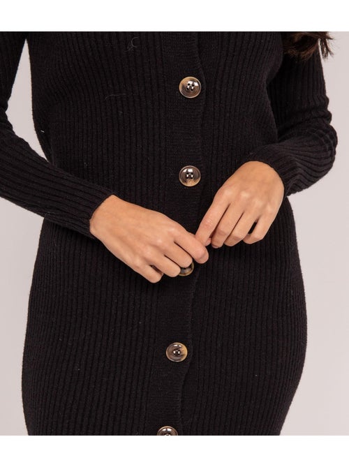 Vestido largo maille côtelée IVERNY - Kiabi