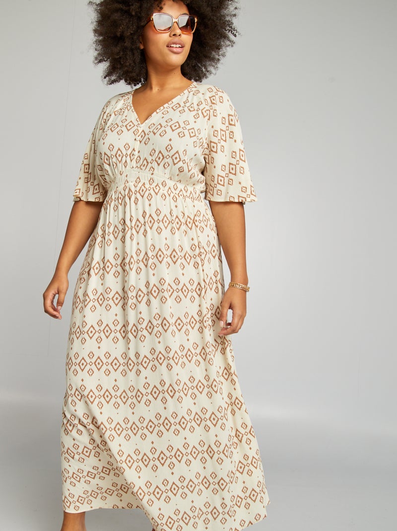 Vestido largo mariposa BEIGE - Kiabi