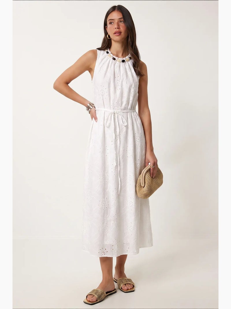Vestido largo mezcla de modal istanbul Blanco - Kiabi