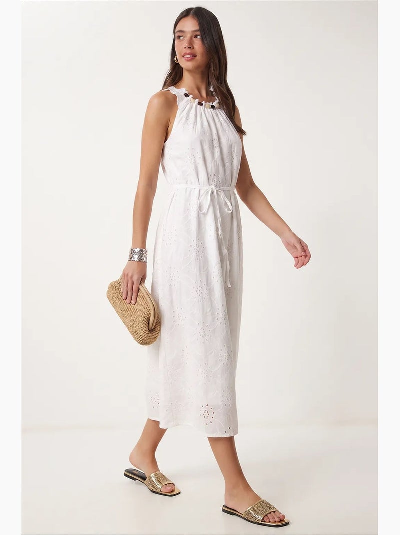 Vestido largo mezcla de modal istanbul Blanco - Kiabi