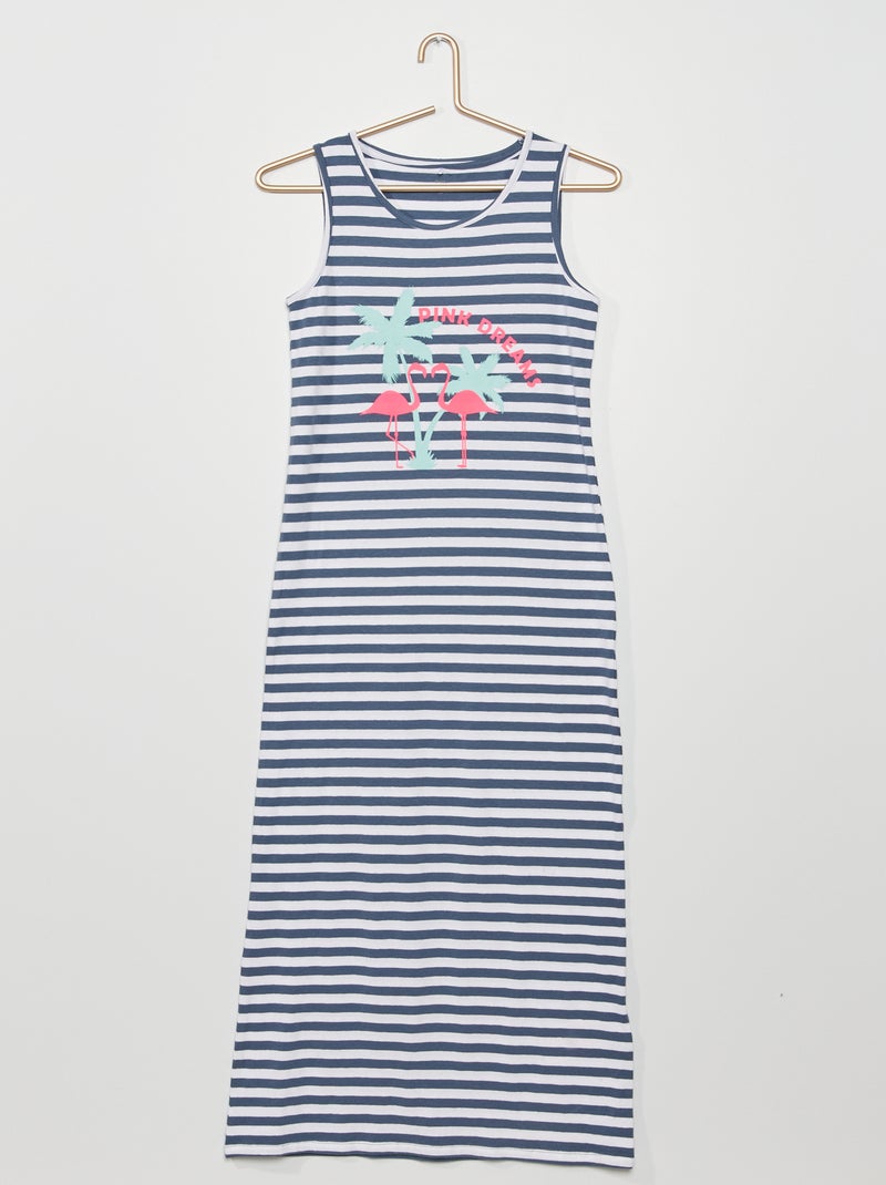 Vestido largo multicolor azul marino - Kiabi
