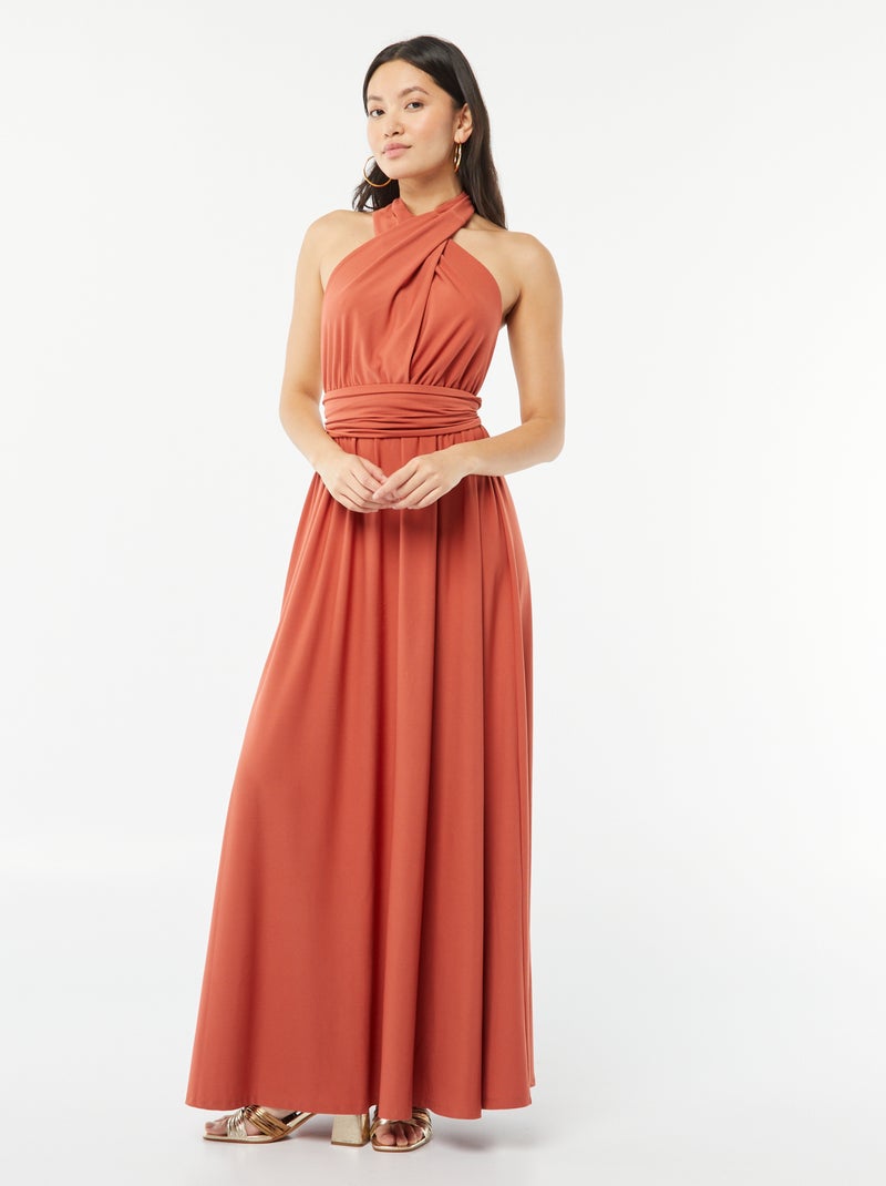 Vestido largo multiposición NARANJA - Kiabi