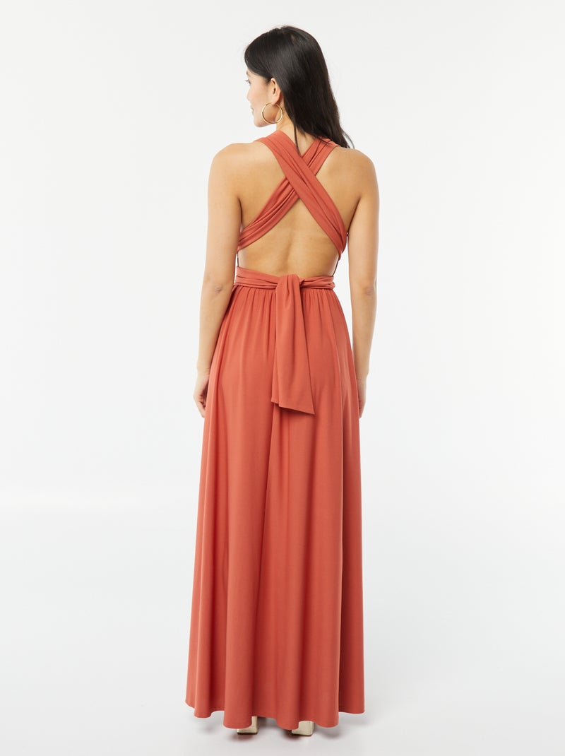 Vestido largo multiposición NARANJA - Kiabi
