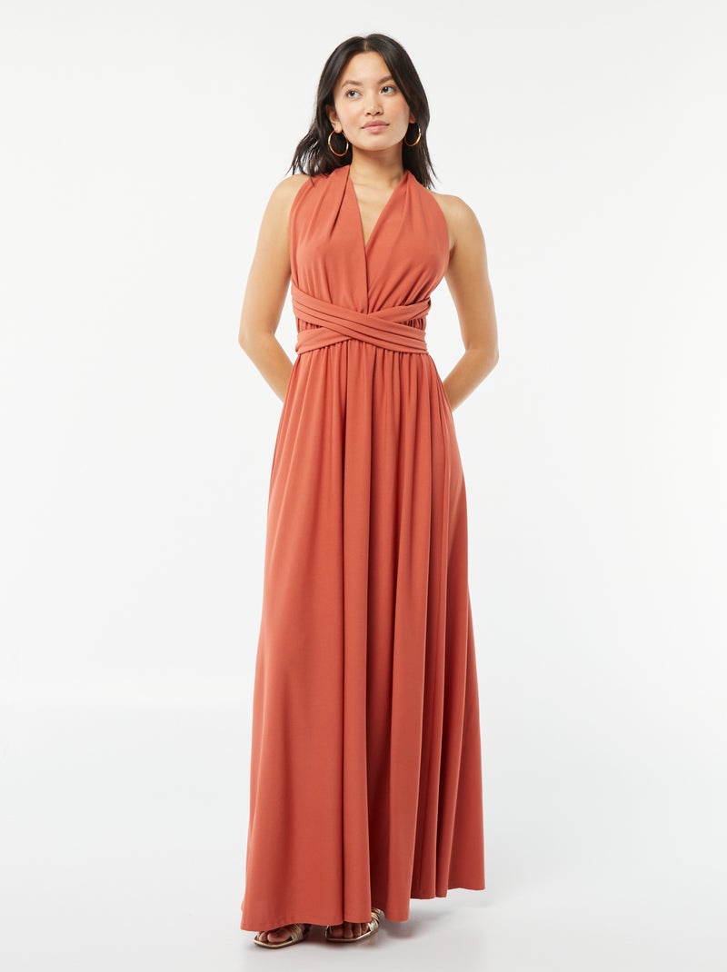 Vestido largo multiposición NARANJA - Kiabi