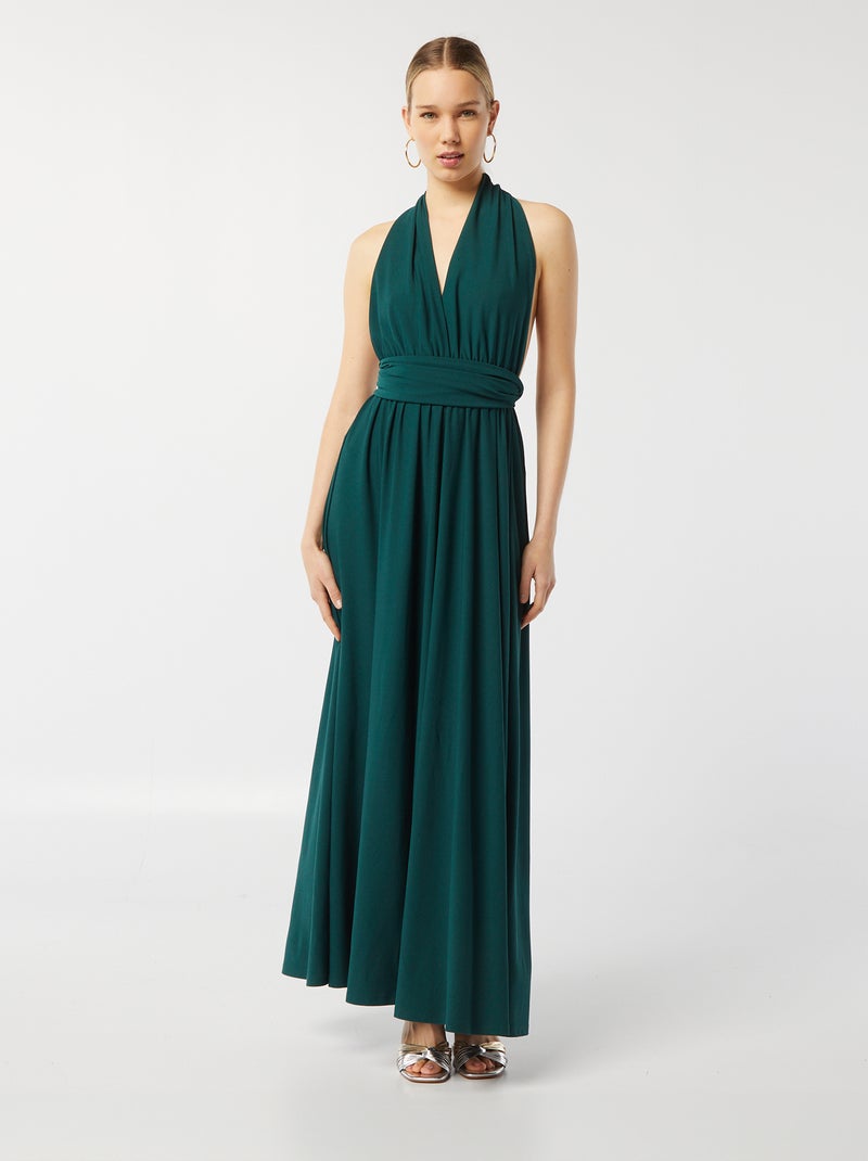 Vestido largo multiposición VERDE - Kiabi