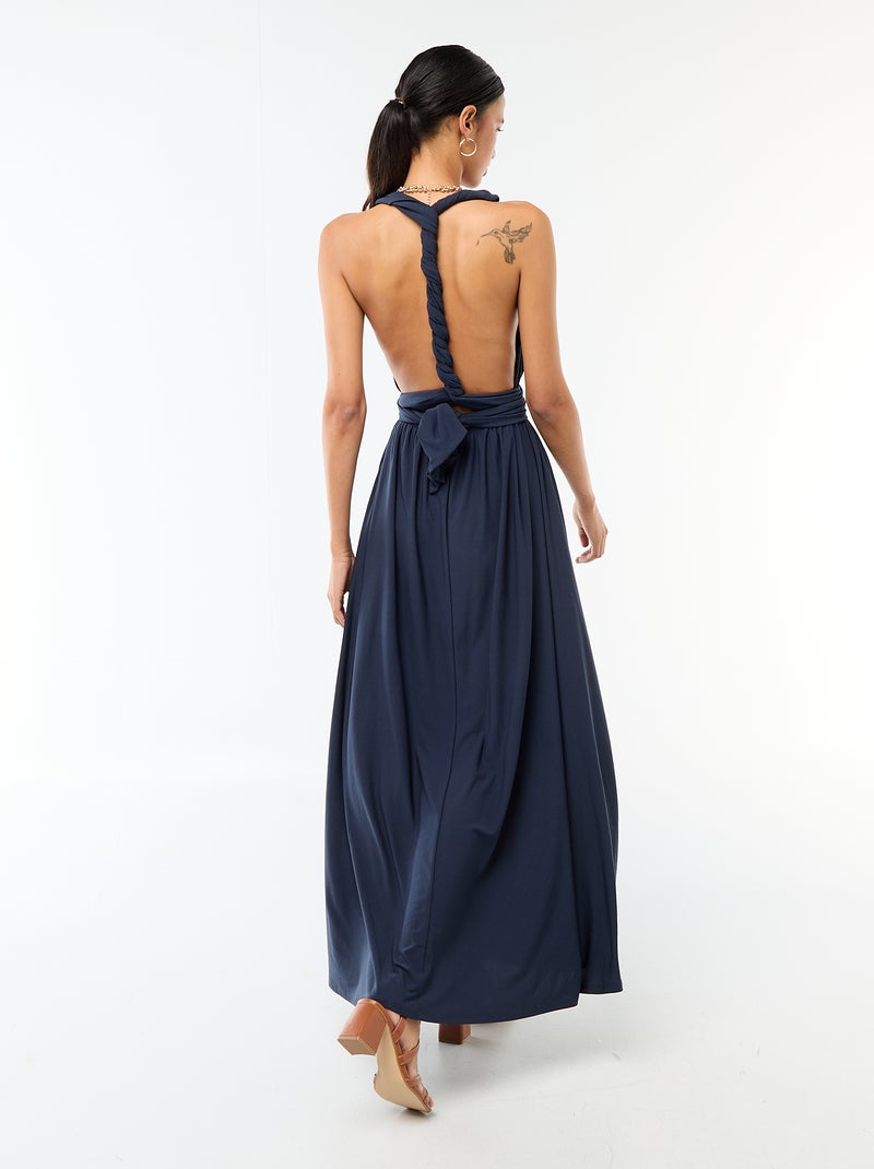 Vestido largo multiposiciones Azul - Kiabi