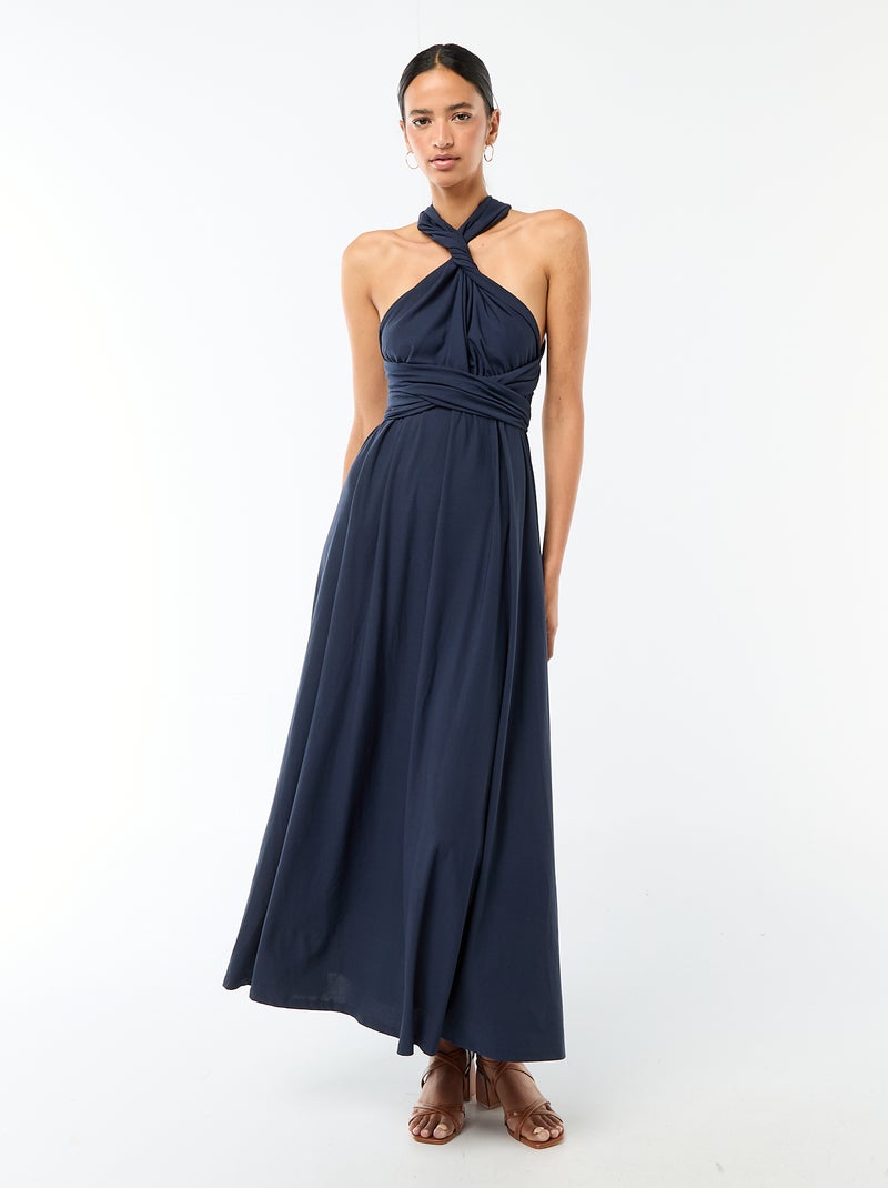 Vestido largo multiposiciones Azul - Kiabi