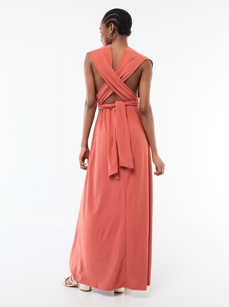 Vestido largo multiposiciones Naranja - Kiabi