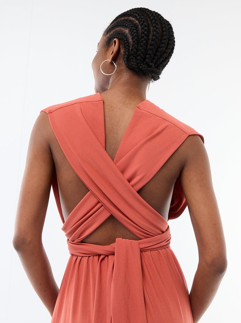 Vestido largo multiposiciones Naranja - Kiabi