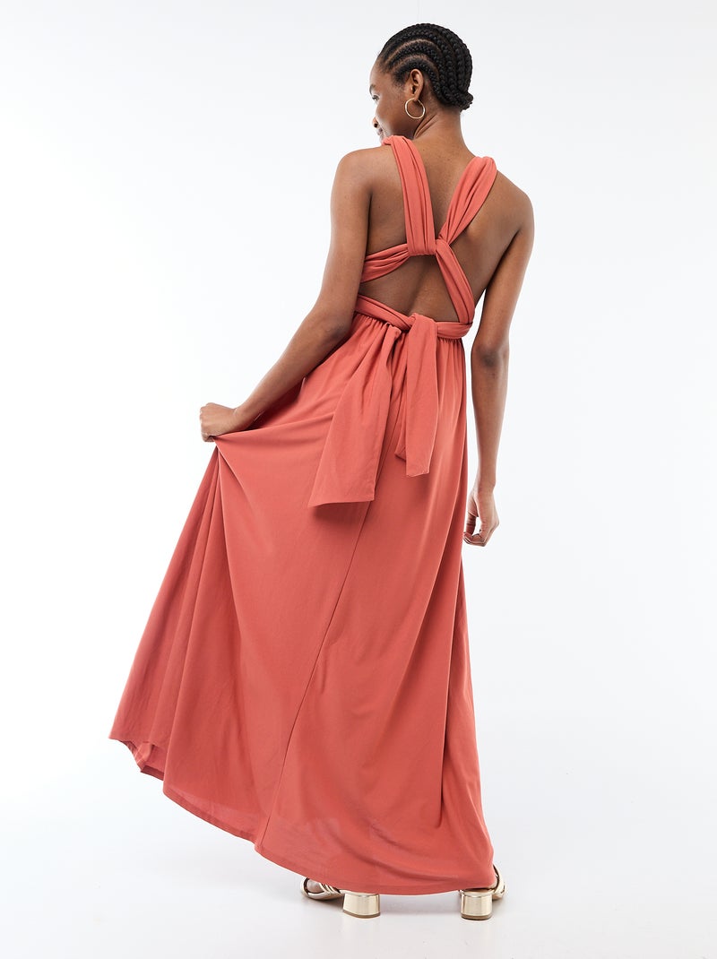 Vestido largo multiposiciones Naranja - Kiabi