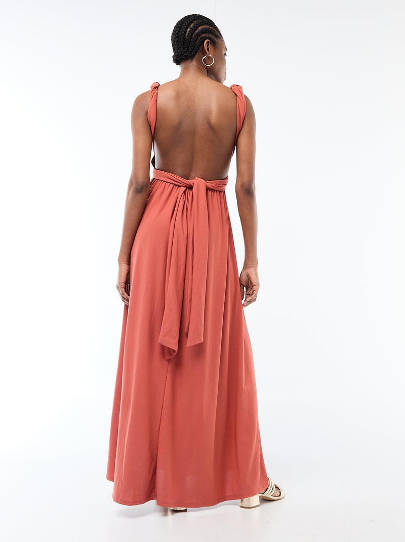 Vestido largo multiposiciones Naranja - Kiabi