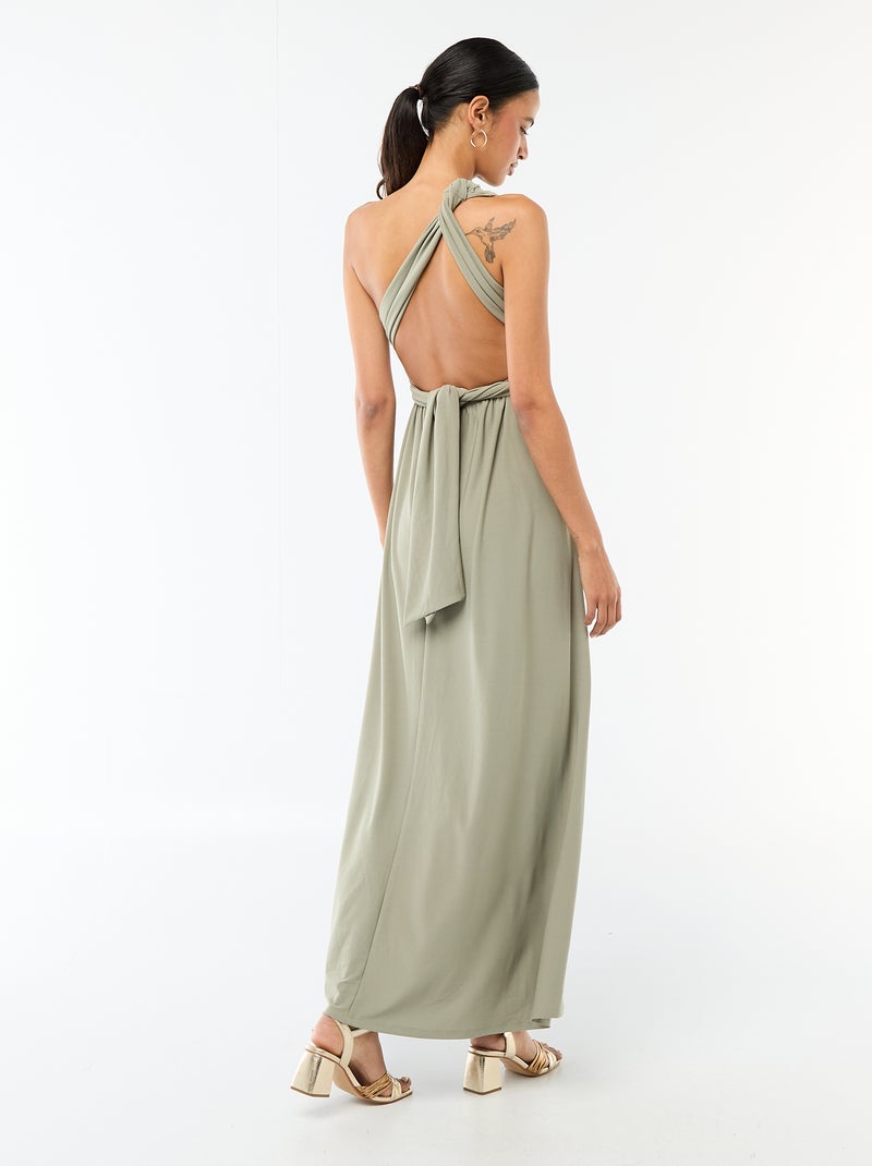 Vestido largo multiposiciones Verde - Kiabi