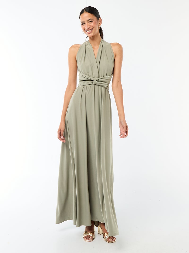 Vestido largo multiposiciones Verde - Kiabi