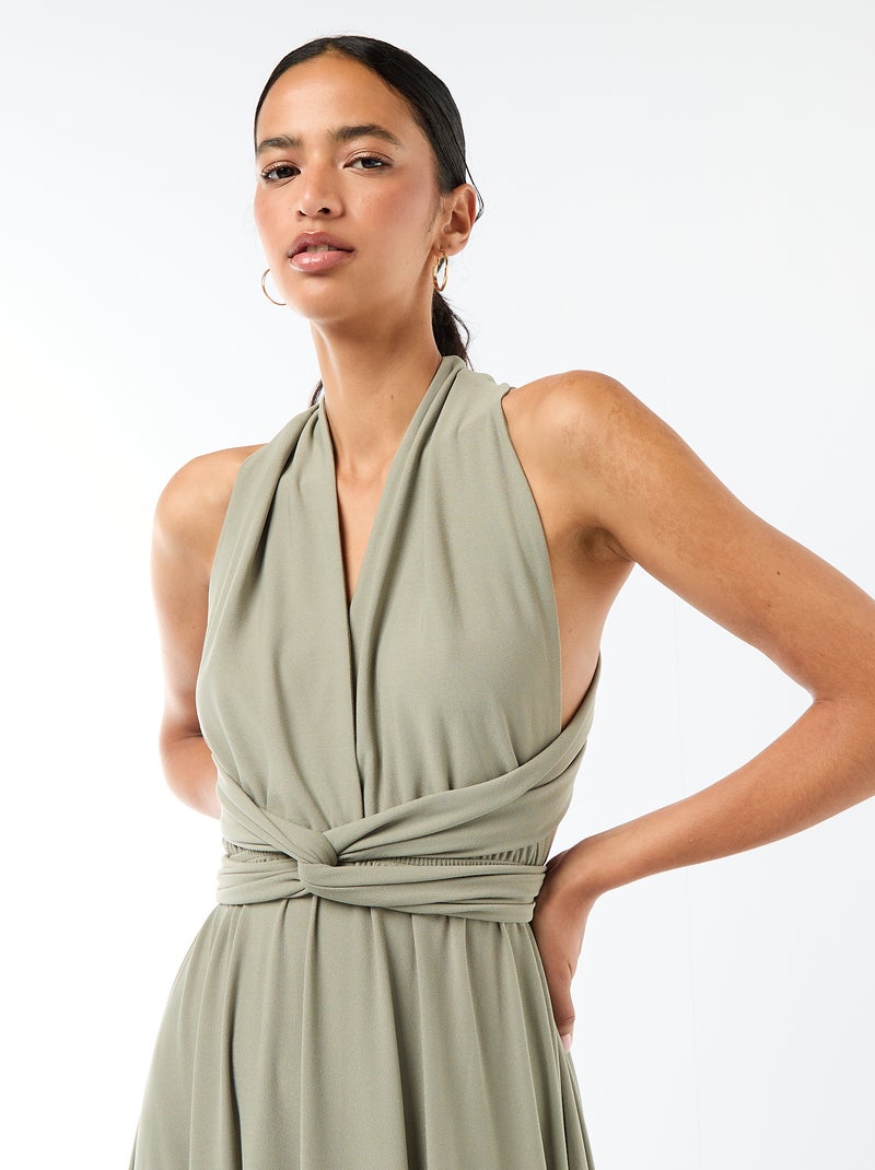 Vestido largo multiposiciones Verde - Kiabi
